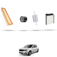 Hoffcar Set Service - 4 Filter FüR Dacia Logan 1.4 55Kw Von 2004