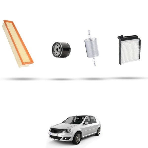 Hoffcar Set Service - 4 Filter FüR Dacia Logan 1.4 55Kw Von 2004-image