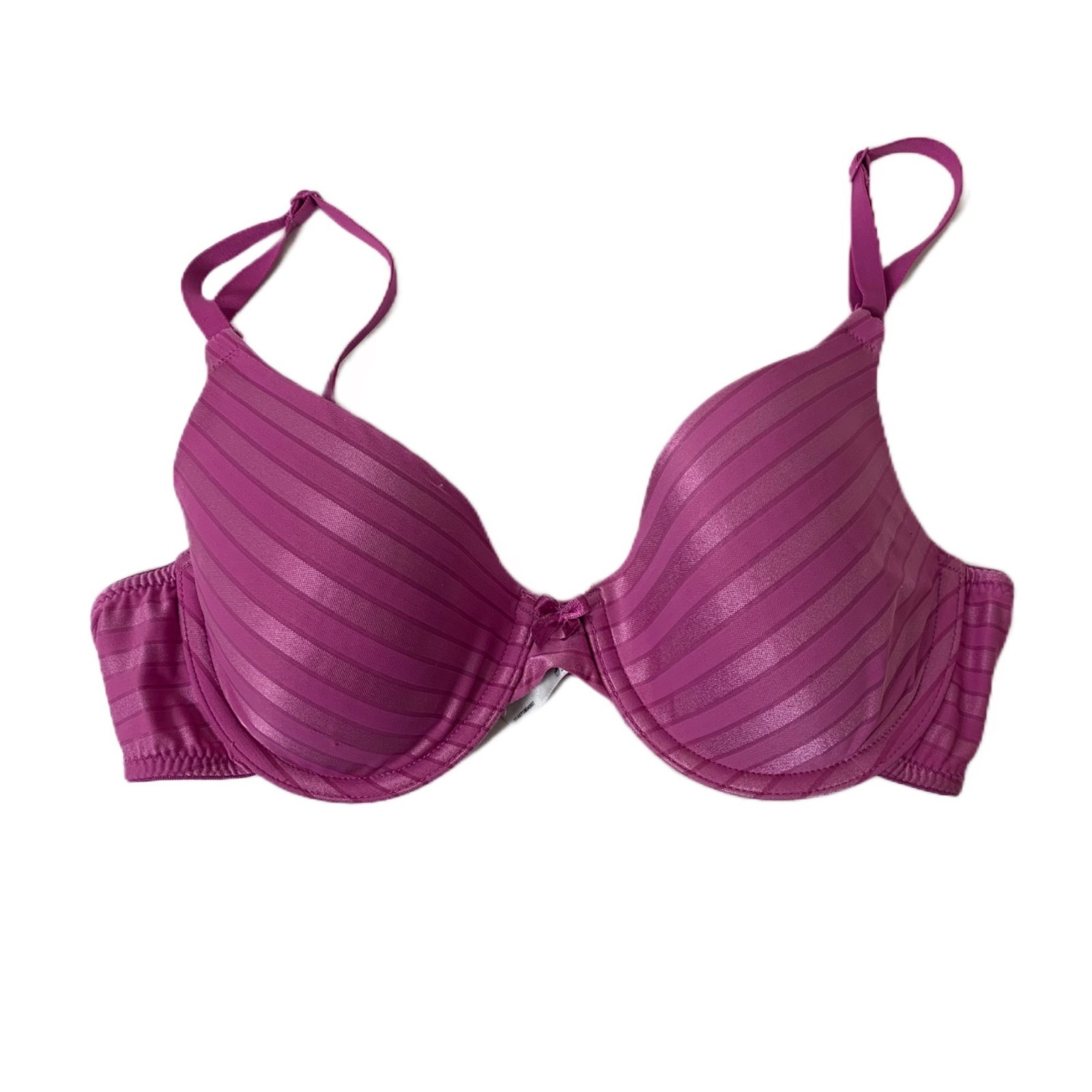 Maidenform One Fab Fit Pink Striped Demi T-Shirt Underwire Bra 7959 - Size 34C