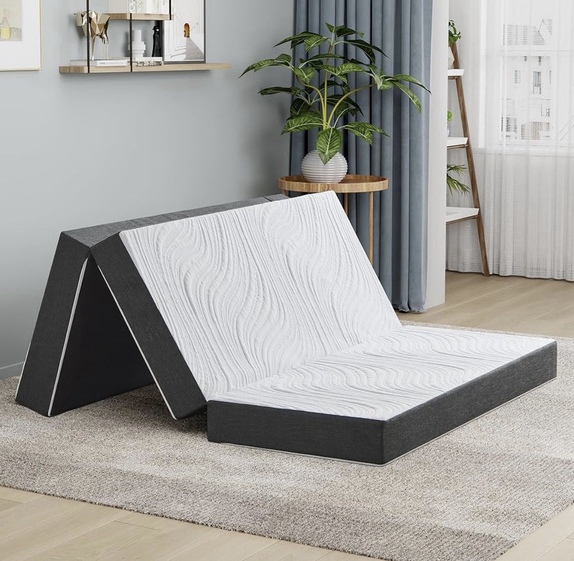 TWIREST Tradicional 3 Pliegues Plegable Espuma con Memoria Colchón Cama de Invitados 15cm NUEVO