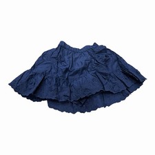 Gap Girls Eyelet Ruffle Skort Skirt Size Medium 8-9 Navy Blue, Elastic Waist NEW