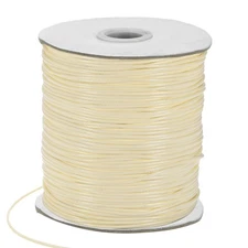 175 Yards 1.5mm Waxed Polyester Cord with Spool for Jewelry Making, Beige