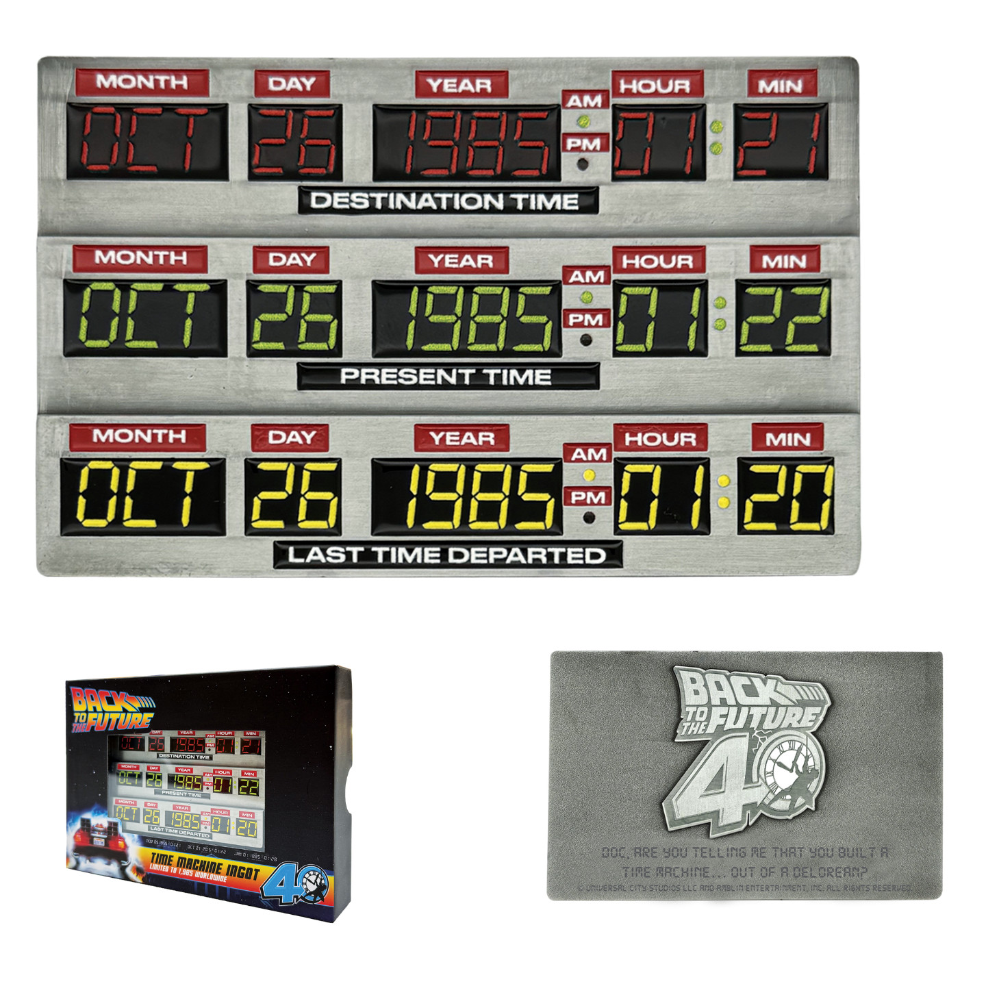 Back to the Future 40th Anniversary Time Circuits Limited Edition Ingot