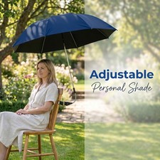 Beach Chair Umbrella with Clamp, 102cm Diameter 360° Adjustable Portable Parasol