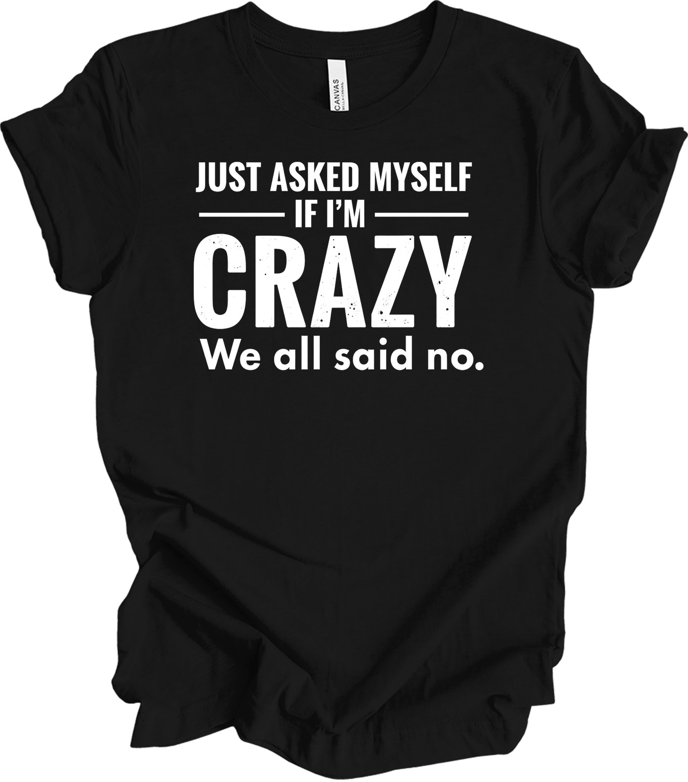 Crazy sarcastic humor tee - just asked myself if i'm crazy