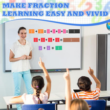 Jumbo Magnetic Fraction Tiles 16" Rainbow Teacher Math Manipulatives Learning