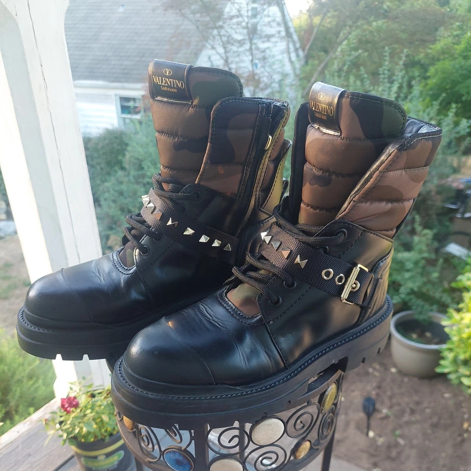 Botas de Combate Valentino Garavani RockStar Camufladas [VSW CLO 2 36] EE. UU. Talla 6 Foto 4 de 4