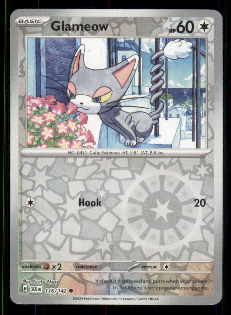 Glameow SV07: Stellar Crown #116/142 Common Reverse Holo Pokemon NM