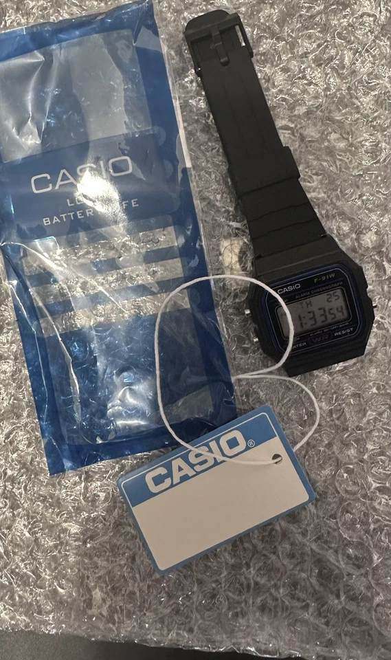 Orologio CASIO F-91W Uomo Donna Unisex VINTAGE Silicone Nero Classico Sveglia - Immagine 3 di 4