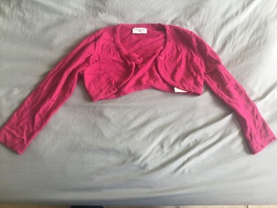 Monnalisa girl sweater-top shoulder cover, hot pink