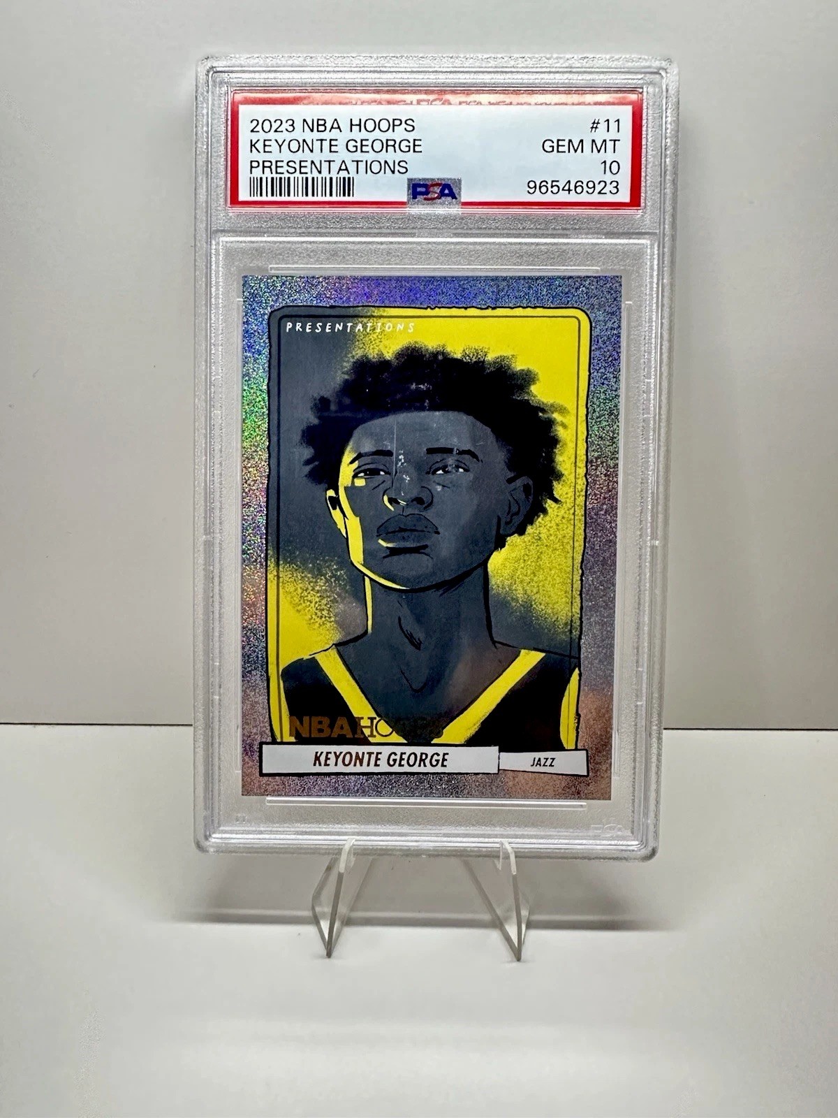 Keyonte George 2023-2024 Panini NBA Hoops Presentations PSA 10 RC Case Hit Jazz