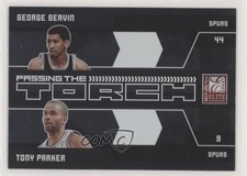 2009-10 Donruss Elite Passing the Torch George Gervin Tony Parker #13 HOF g2x