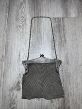 M H G. Silverplate Mesh Chainmail Purse Handbag Antique 70s 80s