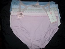 Laura Ashley girls L 10-12 5pk cotton panties solid tween nwt