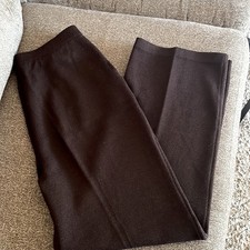 St John Collection Santana Knit Straight Leg Solid Brown pants Size
