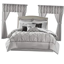  Essentials Room in a Bag Faux Silk California King (104 in x 92 in) Grey