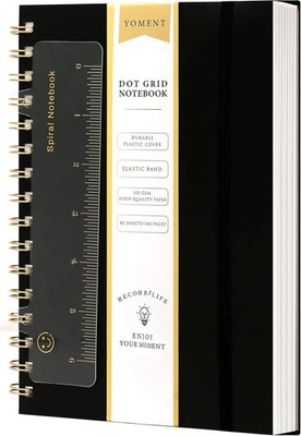 Dot Grid Spiral Notebook A5 Spiral Bullet Dotted Journal 160 Pages Thick Dot Pap