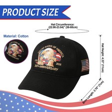 America 250th Anniversary BLACK Cap 1776  2026 USA Patriotic Hat Adjustable