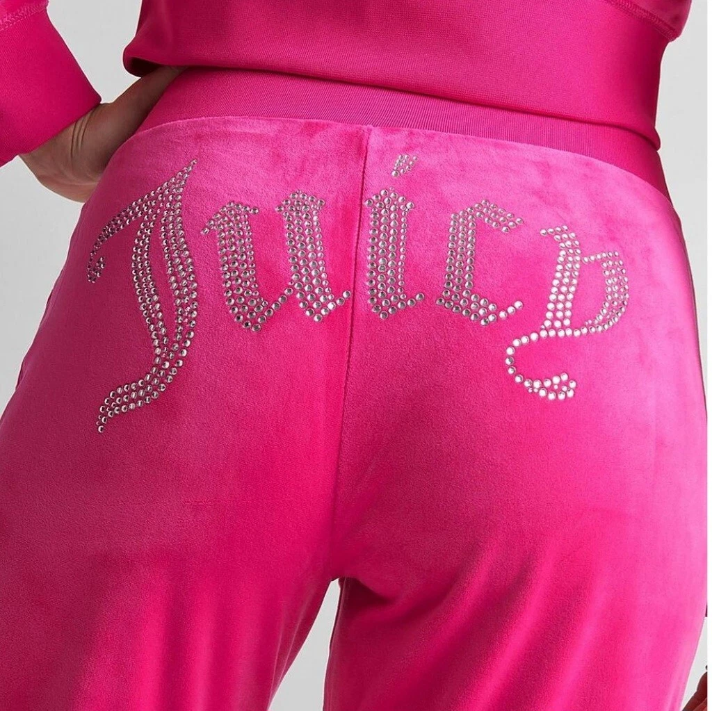 Juicy Couture co-ord velour pants in acid wash pink