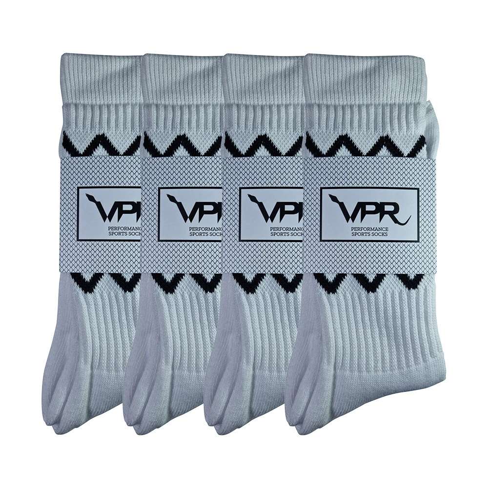 White Sports Socks Pack Of 4 - Made In UK 🇬🇧 VPR Quality