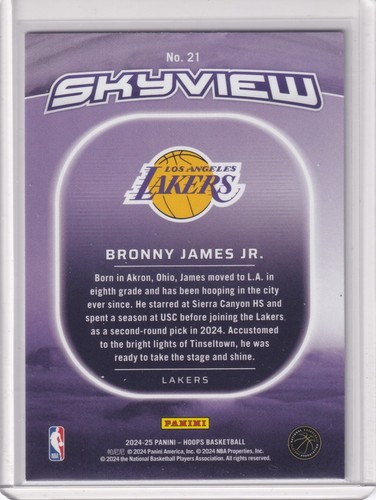 2024-25 Panini Hoops Skyview Winter #21 Bronny James Jr. Rookie LAKERS - Picture 2 of 2