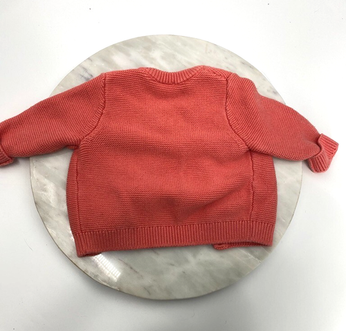 Hanna Andersson Cardigan Sweater Baby 6-12 months 100% Cotton Coral - Picture 4 of 9