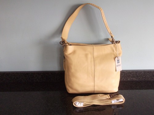 Fat Face Schultertasche Handtasche 'The Valletta' zitronengelb weiches Leder 2 Riemen