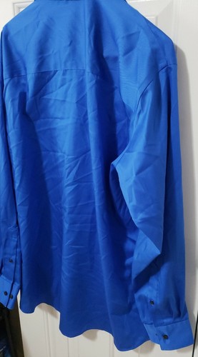Men's Kenneth Cole Reaction Button Up Regular Fit Dress Shirt Sz 16.5 34/35 Blue - Picture 8 of 11