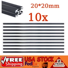 20*20*1000mm 2020 T-Slot Aluminum Extrusion For CNC 3D Printer Black 10 Packs US