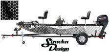 Boat Wrap Gray Modern Abstract Hexagon Fishing Fish Bass Vinyl Graphic Decal Kit