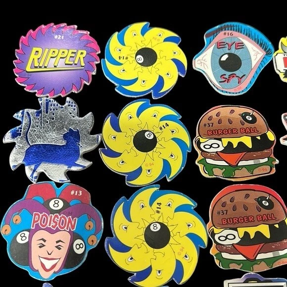 POGS Vintage 90s Milk Caps Set of 16 Irregular Shapes Collectible Game - Image 2 of 4