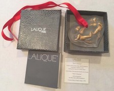 Rare LALIQUE Elton John 1996 Gold Enamel Angel Heart Clear Crystal Ornament NIB