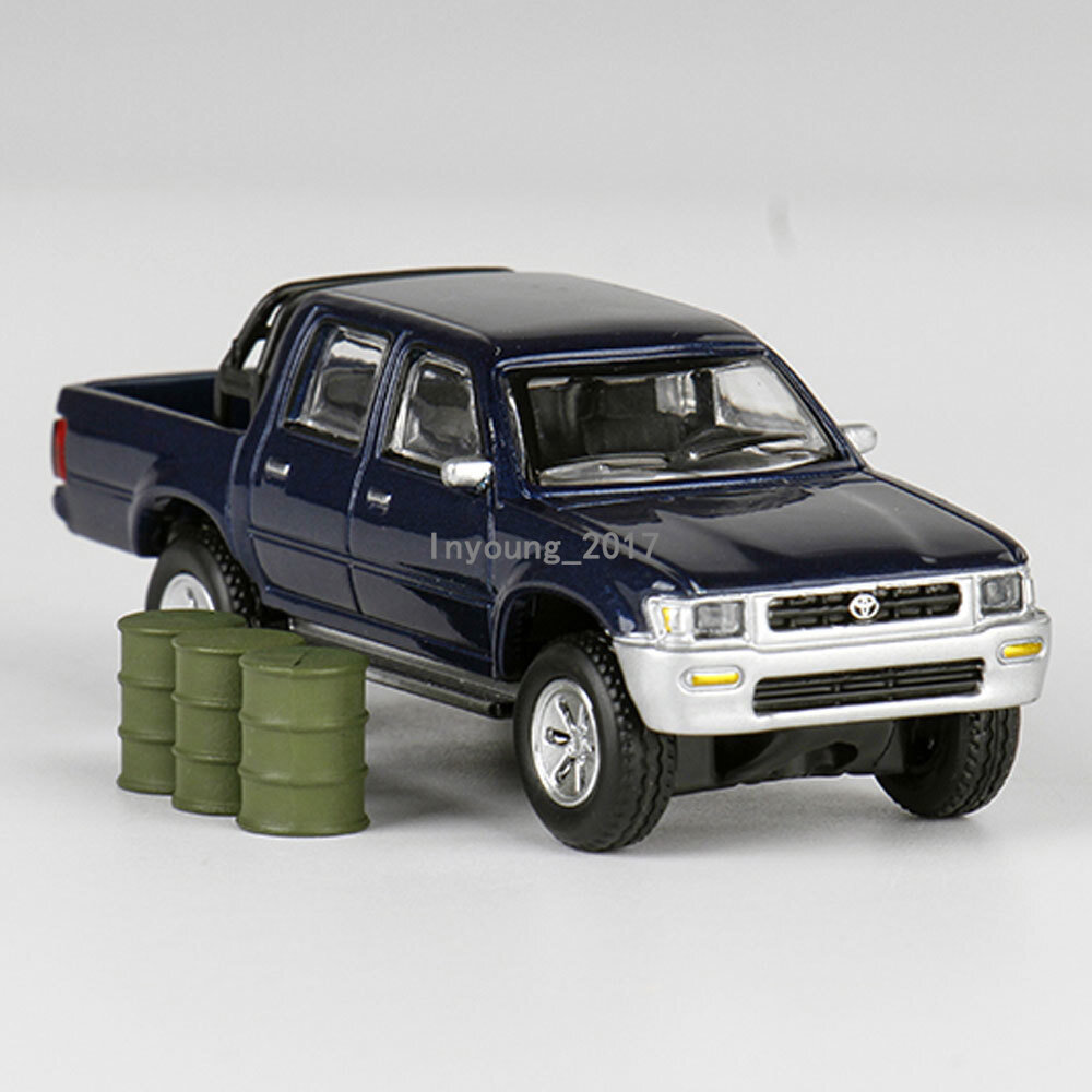 1:64 1993 Hilux Pickup Truck Model Car Diecast Metal Toy Cars Boys Gifts Blue