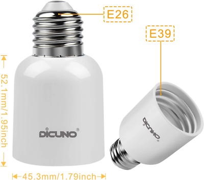 4-Pack E26 To E39 Ceramic Light Bulb Socket Adapter – Medium To Mogul Base Converter, 660W Max, High-Temp Resistant, Indoor/Outdoor Use