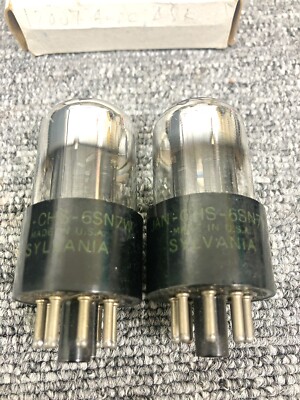 Sylvania 6SN7W Short Bottle Fat Base Black Plate Chrome Top