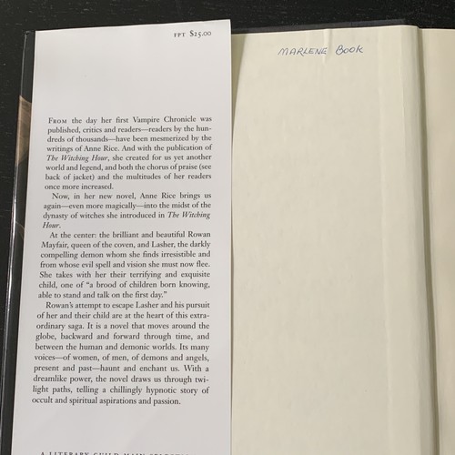 Signed: Lasher by Anne Rice - 1993 First Edition Fifth Printing - Imagen 6 de 9
