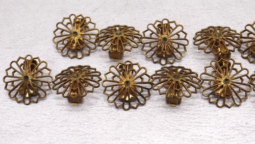 Lot 11 Vintage Art Deco MCM Antique Coro Earring Blanks for Clip-On Earrings 1" - Picture 3 of 10