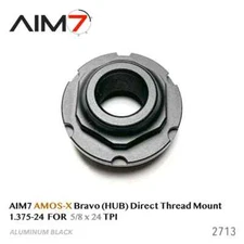 Aim7 AMOS 1.375x24 1-3/8x24 HUB, Bravo Direct Thread Mount 5/8x24 Aluminum Black