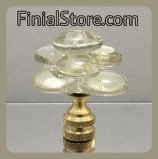 Clear Clustered Glass Lamp Finial/Nickel Base-Abstract Custom Single Item