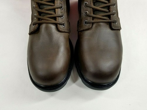 Wolverine Boots Mens 13 Steel Toe Work Clint Waterproof Leather Dark Brown New - Picture 4 of 11