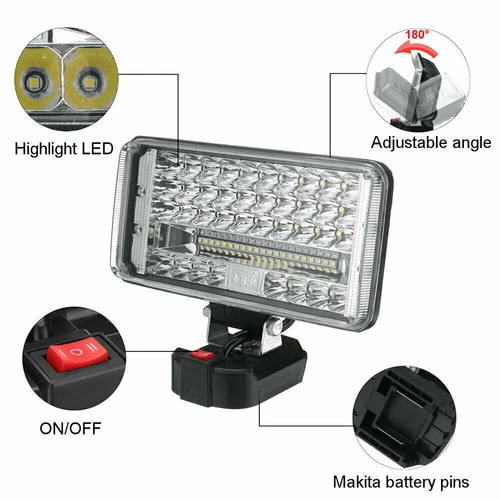 Für Makita 18V GBA Akku LED Arbeitsleuchte 55W Strahler Licht Taschenlampe DHL - Bild 4 von 23