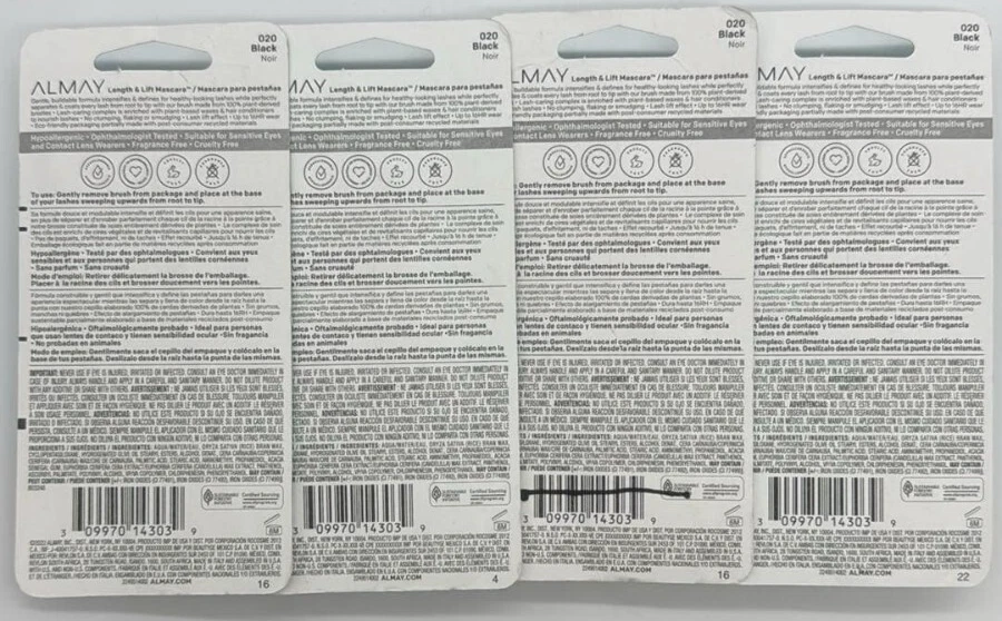 4PK Almay Length & Lift Mascara ~ 020 Black ~ FAST SHIPPING ~ 0.24 FL OZ EACH - Image 2 of 2