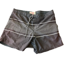 Cotton On Isla Sola Men's Gray Striped Boardshorts - Medium - Pocketed