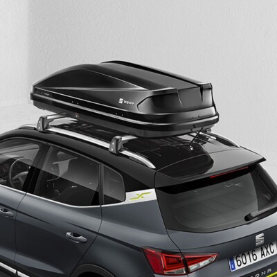 VDP Roof Box Black Juxt 400 Rooftop Box Large 400 Litre Roof Rack Lockable Aluminium Roof Rack Bars For Mazda 6 Estate Gy 03 07