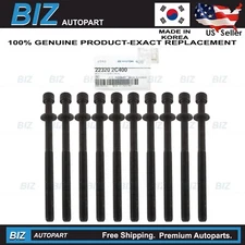 Genuine 10 Cylinder Head Bolts for 10-24 Genesis Hyundai Kia 2.0 2.4 22320-2C400