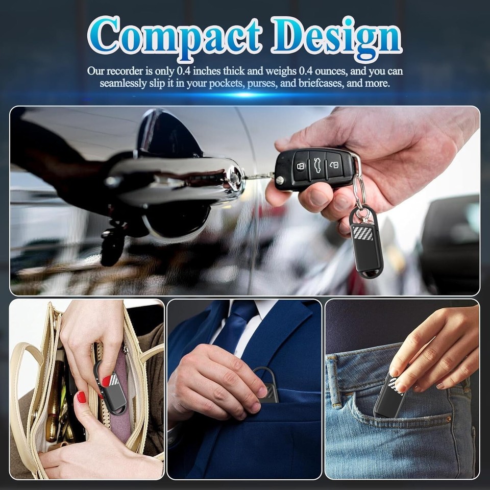 64GB Digital Voice Recorder with Playback 750 Hours Voice Activated