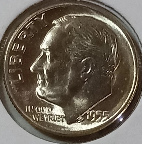 1955-S Roosevelt 90% SILVER Dime Key Date (BU Details)