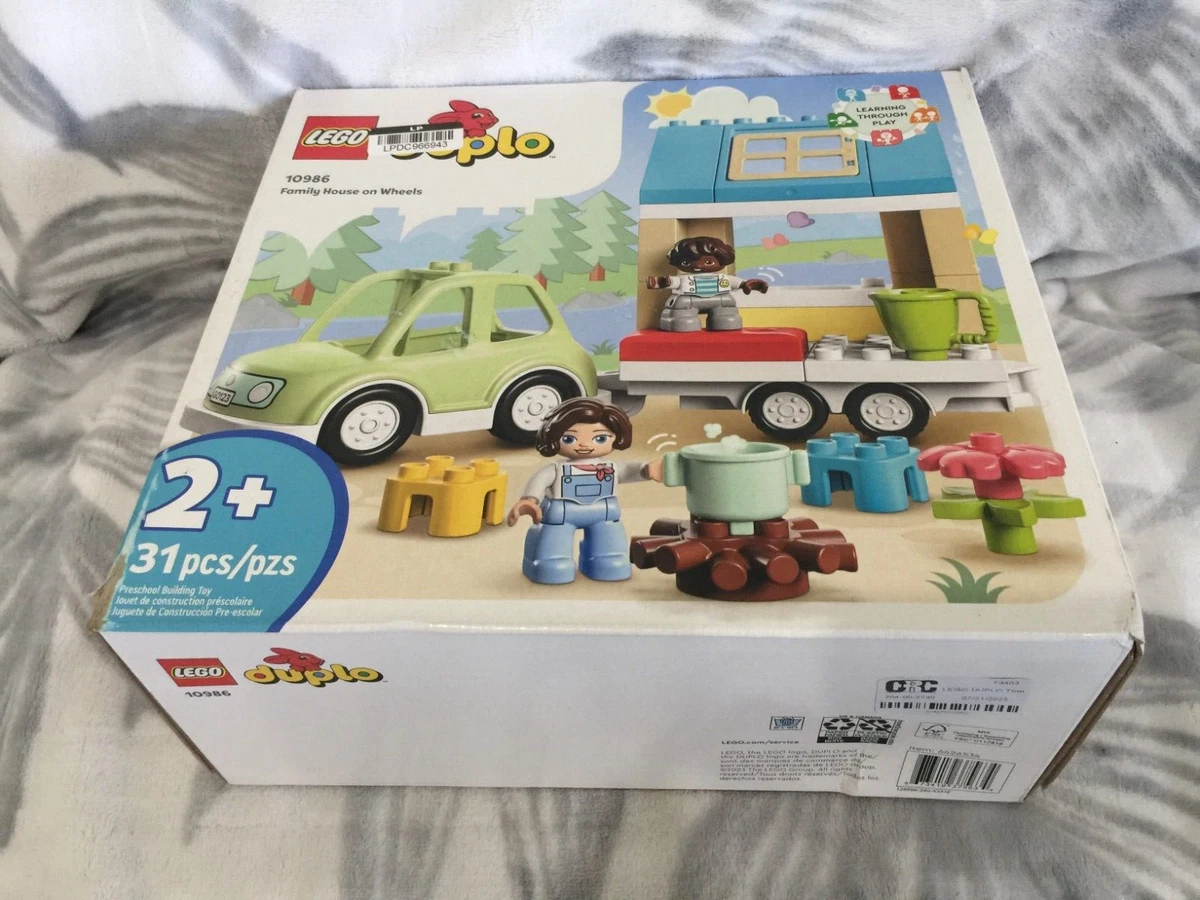 LEGO DUPLO Town Family House on Wheels Toy with Car 10986