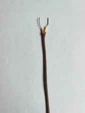 1 Pair 20 AWG Solid Type K Thermocouple Glass/Glass 1300F Parallel construction