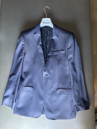 Versace Collection Navy Single Breast 2 Button Blazer Size 52 100% Wool - Picture 2 of 19